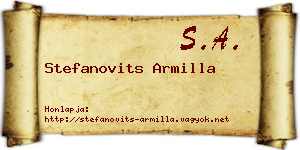 Stefanovits Armilla névjegykártya